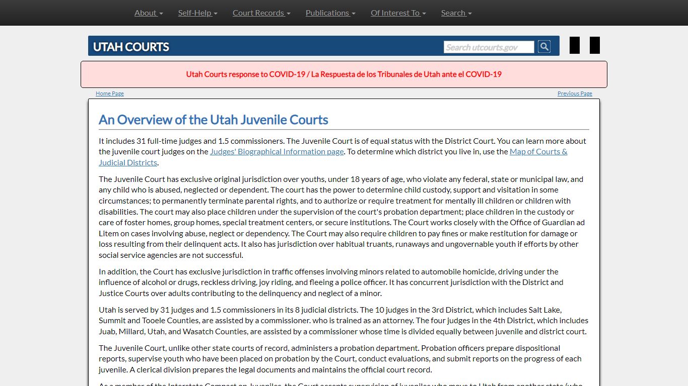 An Overview of the Utah Juvenile Courts - Utah Courts